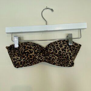 Cheetah Print Bandeau Bikini Top